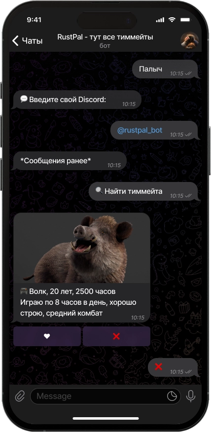 Поиск тиммейта